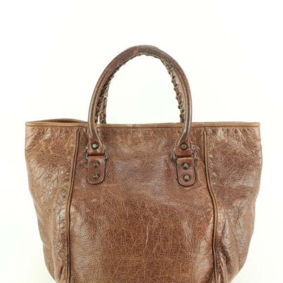 Balenciaga Brown Leather The Sunday Tote 61bl55s - Picture 7 of 12